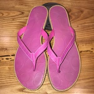 Coach Pink Leather Sandals